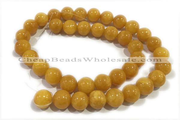 JADE249 15 inches 4mm round honey jade gemstone beads