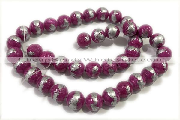 JADE459 15 inches 4mm round silvery jade gemstone beads