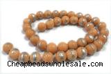 JADE480 15 inches 6mm round silvery jade gemstone beads