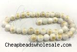 JADE564 15 inches 4mm round golden jade gemstone beads