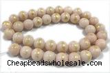 JADE569 15 inches 4mm round golden jade gemstone beads