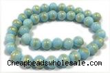 JADE585 15 inches 6mm round golden jade gemstone beads