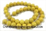 JADE599 15 inches 4mm round golden jade gemstone beads