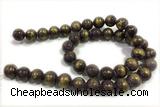 JADE604 15 inches 4mm round golden jade gemstone beads