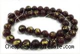 JADE610 15 inches 6mm round golden jade gemstone beads