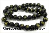 JADE624 15 inches 4mm round golden jade gemstone beads