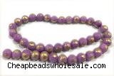 JADE650 15 inches 6mm round golden jade gemstone beads