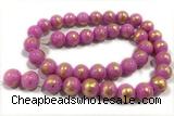 JADE654 15 inches 4mm round golden jade gemstone beads