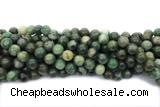 JADE692 15 inches 12mm round green jade gemstone beads