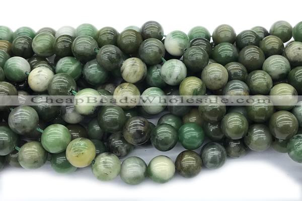 JADE693 15 inches 14mm round green jade gemstone beads