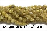 KUNZ07 15 inches 10mm round Peru dye yellow lepidolite beads