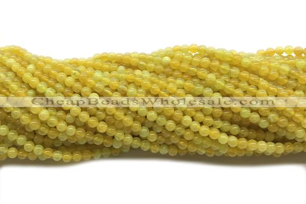 LEMO05 15 inches 4mm round yellow lemon quartz beads