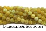 LEMO08 15 inches 10mm round yellow lemon quartz beads