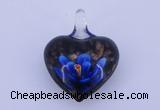 LP01 16*30*38mm heart inner flower lampwork glass pendants