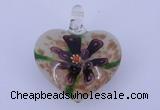 LP10 16*32*38mm heart inner flower lampwork glass pendants