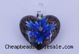 LP16 15*32*38mm heart inner flower lampwork glass pendants