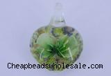 LP18 18*30*40mm heart inner flower lampwork glass pendants