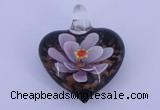 LP28 16*31*35mm heart inner flower lampwork glass pendants