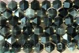 MIXE100 15 inches 10mm faceted golden obsidian gemstone beads