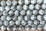 MIXE104 15 inches 10mm faceted sesame jasper gemstone beads