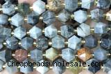 MIXE113 15 inches 10mm faceted eagle eye jasper gemstone beads