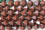 MIXE127 15 inches 10mm faceted red jasper gemstone beads