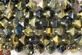 MIXE131 15 inches 10mm faceted tiger eye gemstone beads