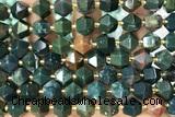 MIXE63 15 inches 10mm faceted blood jasper beads