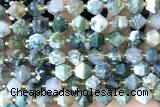 MIXE71 15 inches 10mm faceted moss agate gemstone beads