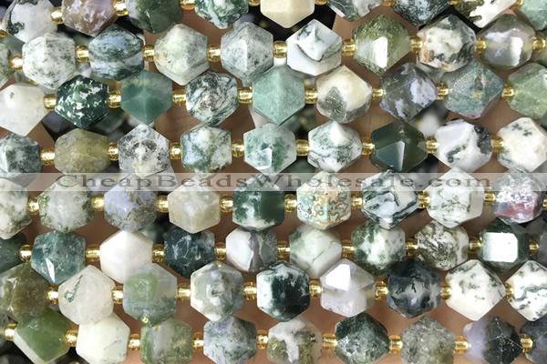 MIXE75 15 inches 10mm faceted Qinghai jade gemstone beads