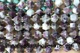 MIXE76 15 inches 10mm faceted tourmaline gemstone beads