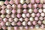 MIXE77 15 inches 10mm faceted pink wooden jasper beads