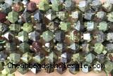 MIXE79 15 inches 10mm faceted dragon blood jasper beads