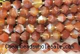 MIXE88 15 inches 10mm faceted banded agate gemstone beads