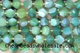 MIXE89 15 inches 10mm faceted banded agate gemstone beads