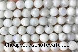 MOON22 14 inches 10mm faceted round white moonstone beads