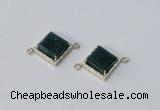 NGC1033 12*12mm diamond agate gemstone connectors wholesale