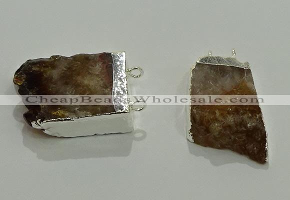 NGC1044 15*25mm – 25*30mm freeform citrine connectors wholesale