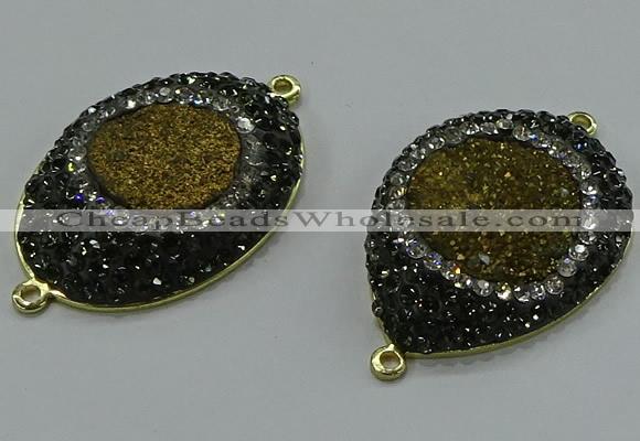 NGC1149 25*35mm freeform druzy agate connectors wholesale