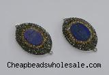 NGC1160 25*35mm oval lapis lazuli gemstone connectors wholesale