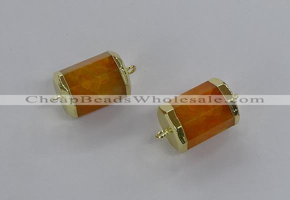 NGC1261 15*20mm faceted tube agate gemstone connectors wholesale