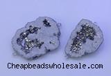 NGC1472 28*35mm - 40*45mm freeform plated druzy agate connectors