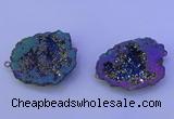 NGC1476 28*35mm - 40*45mm freeform plated druzy agate connectors