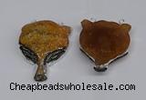 NGC1701 40*55mm - 45*60mm Fox-head agate gemstone connectors