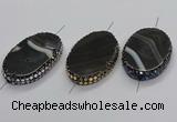 NGC1783 35*55mm oval agate gemstone connectors wholesale