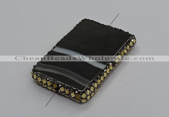 NGC1786 35*55mm - 40*60mm rectangle agate connectors wholesale