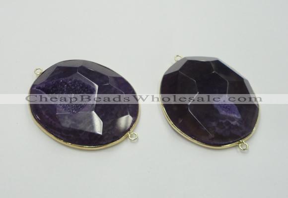 NGC181 35*45mm - 40*50mm freeform druzy agate connectors