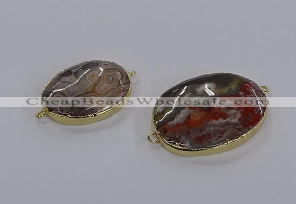 NGC1811 25*35mm - 35*45mm oval crazy lace agate connectors