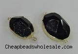 NGC244 20*30mm - 25*35mm freeform druzy agate gemstone connectors