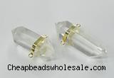 NGC266 15*45mm - 18*50mm faceted nuggets white crystal connectors